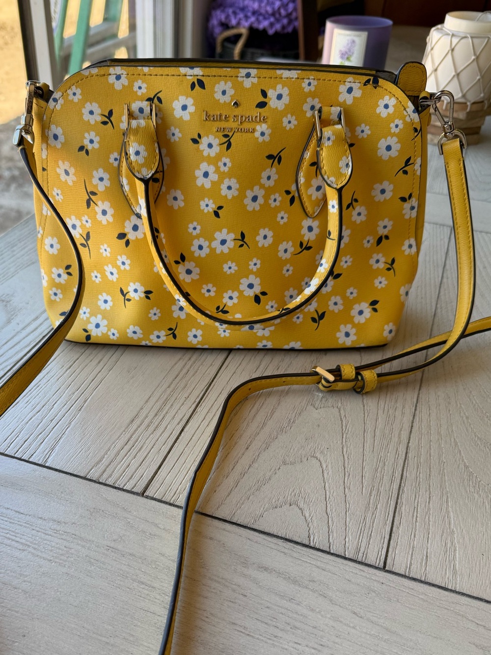 Kate Spade Yellow Floral Crossbody Satchel